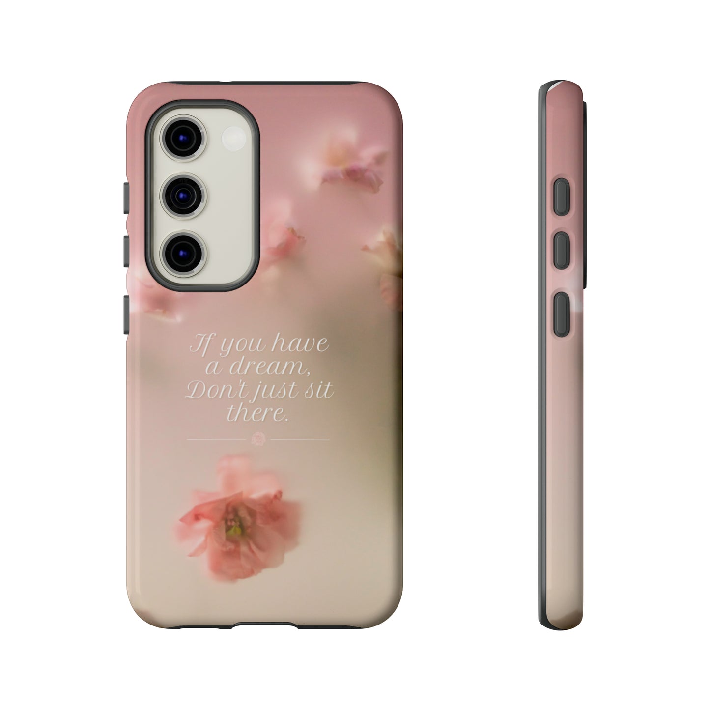 Pink Misty Flowers, Phone Case, Samsung Galaxy, iPhone 15, 14, 13 pro max case, iPhone Tough Phone Case, Popular Phone Cover, Everyday Phone Cases, Tough Case