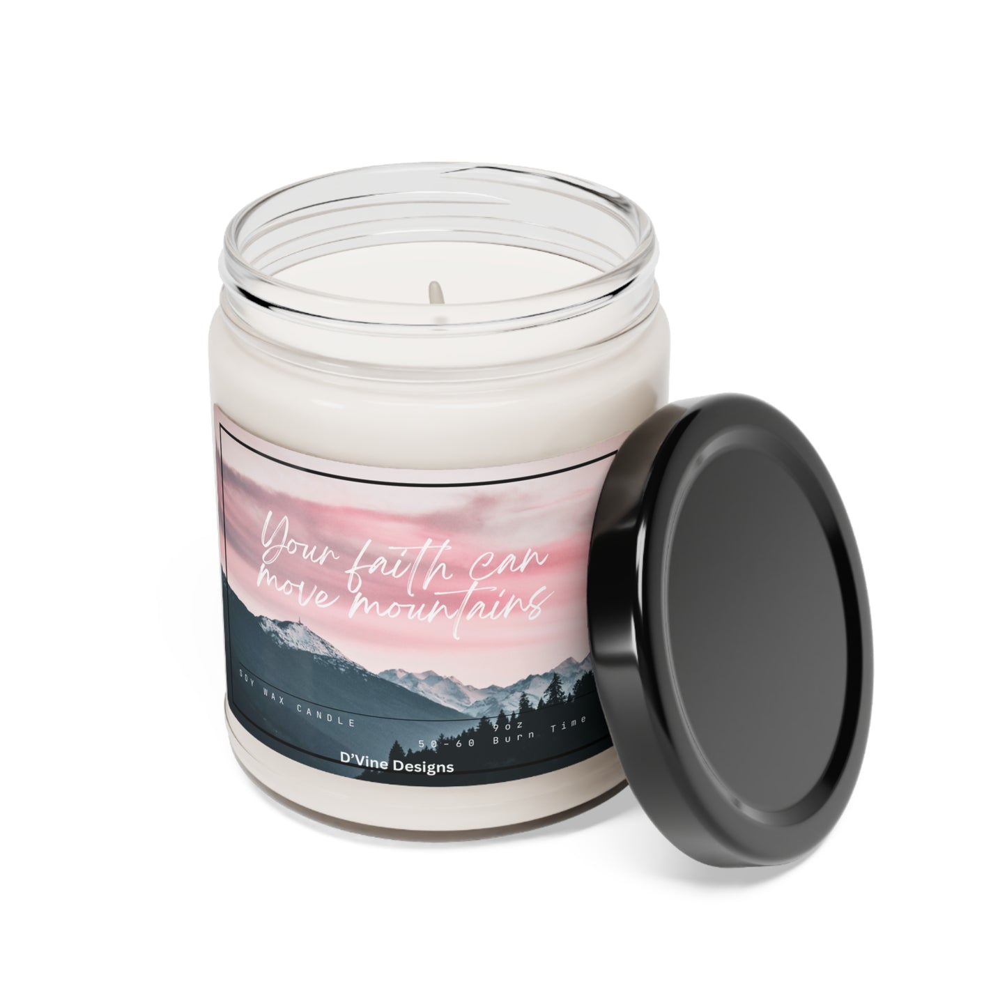 Your faith can move mountains Scented Soy Candle, 9oz Relaxation Candle for Her | Gift Candle | Modern Candle | Self-care 100% Soy Wax Candles