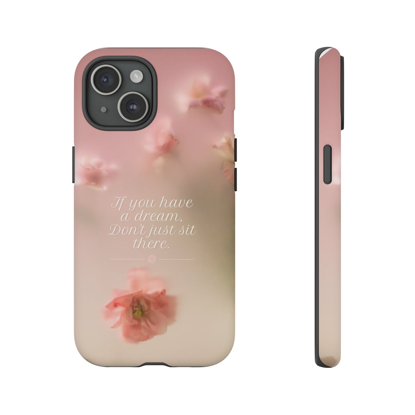 Pink Misty Flowers, Phone Case, Samsung Galaxy, iPhone 15, 14, 13 pro max case, iPhone Tough Phone Case, Popular Phone Cover, Everyday Phone Cases, Tough Case