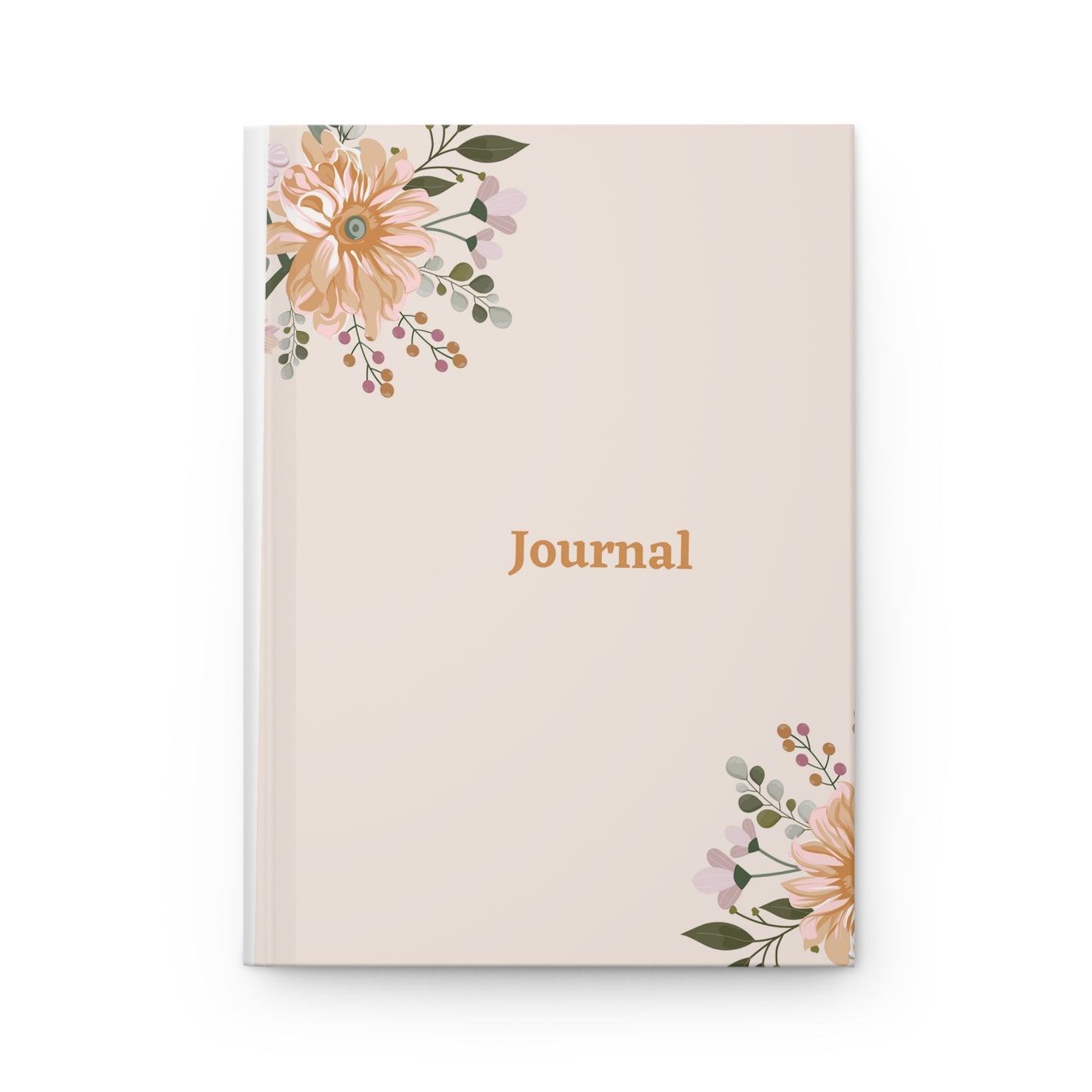 Pink and Green Floral Hardcover Journal Matte