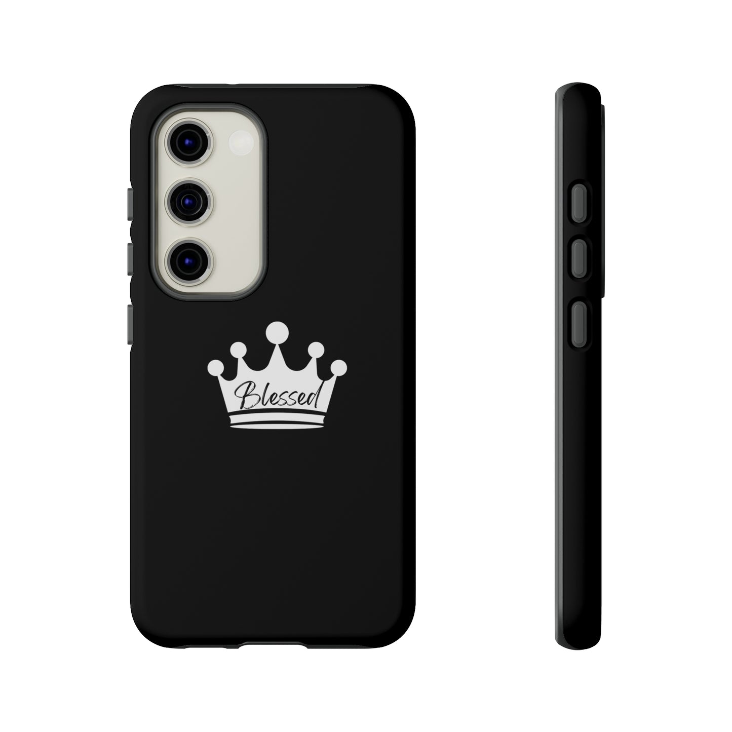 Blessed w/Crown Tough, Samsung, iPhone 15, 14, 13 pro max case, iPhone Tough Phone Case, Popular Phone Cover, Everyday Phone Cases, Tough Case
