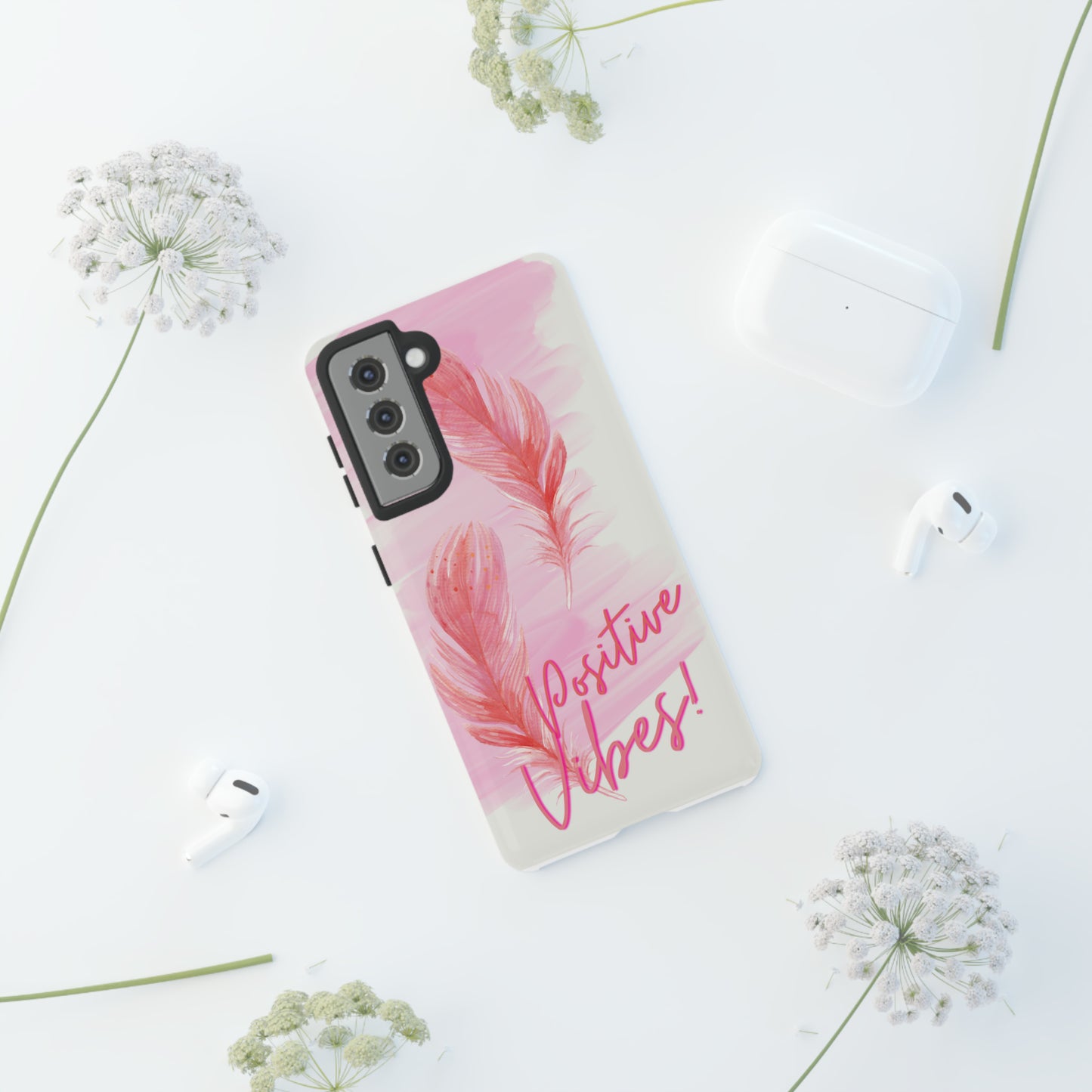 Positive Vibes, Samsung Galaxy, iPhone 15, 14, 13 pro max case, iPhone Tough Phone Case, Popular Phone Cover, Everyday Phone Cases, Tough Case