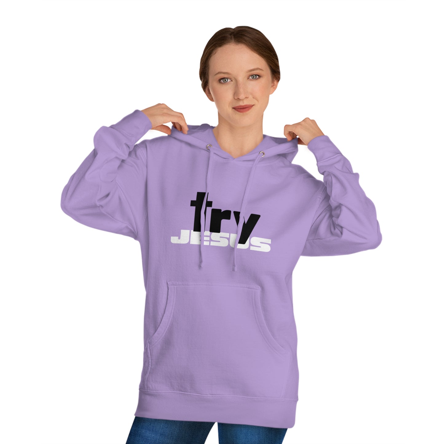 Try Jesus Purple Unisex Hooded Sweatshirt