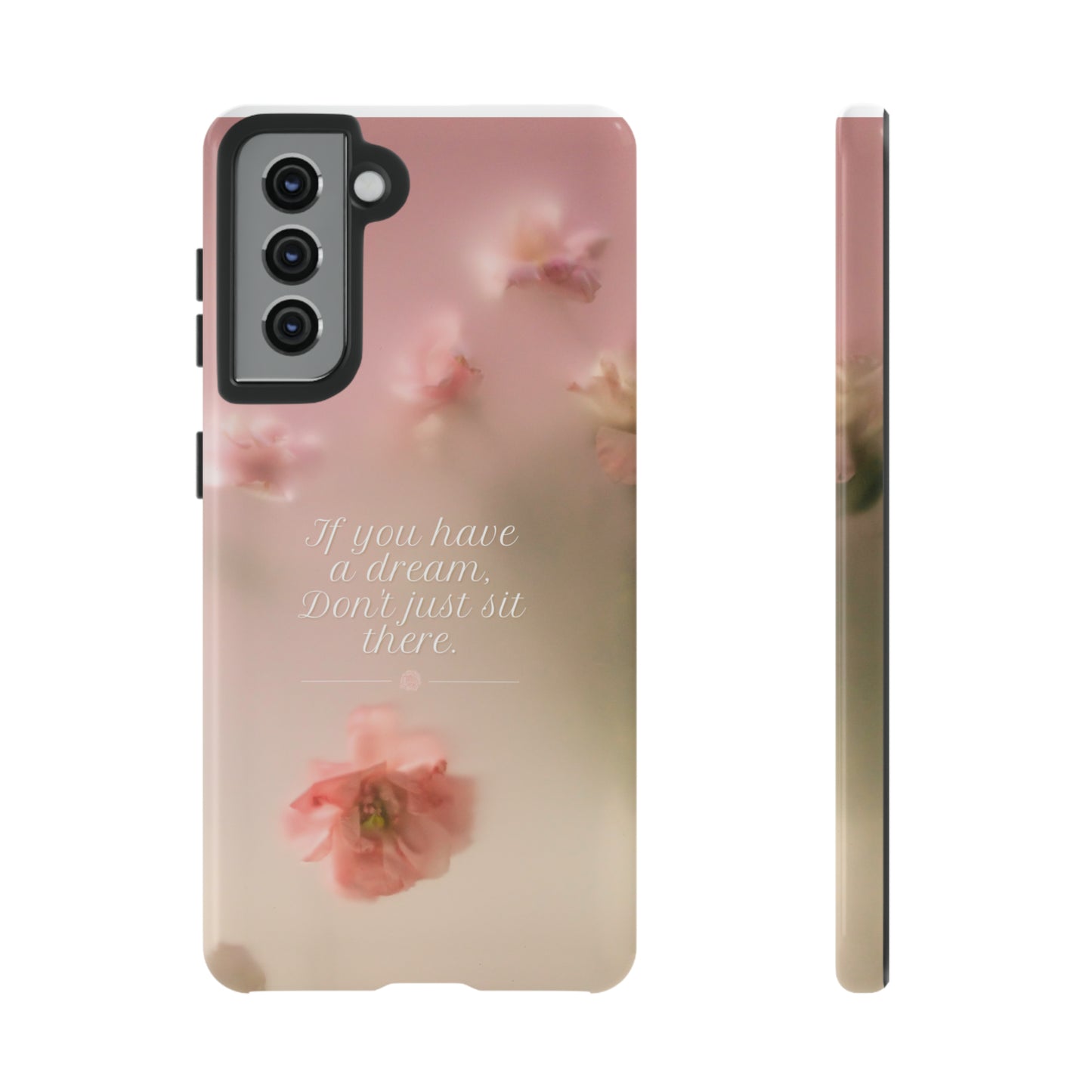 Pink Misty Flowers, Phone Case, Samsung Galaxy, iPhone 15, 14, 13 pro max case, iPhone Tough Phone Case, Popular Phone Cover, Everyday Phone Cases, Tough Case