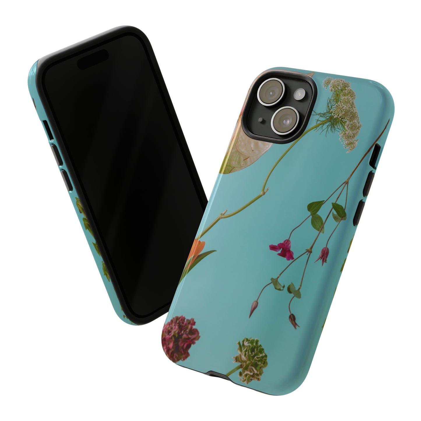 Serene Flowers, Samsung Galaxy, iPhone 15, 14, 13 pro max case, iPhone Tough Phone Case, Popular Phone Cover, Everyday Phone Cases, Tough Case