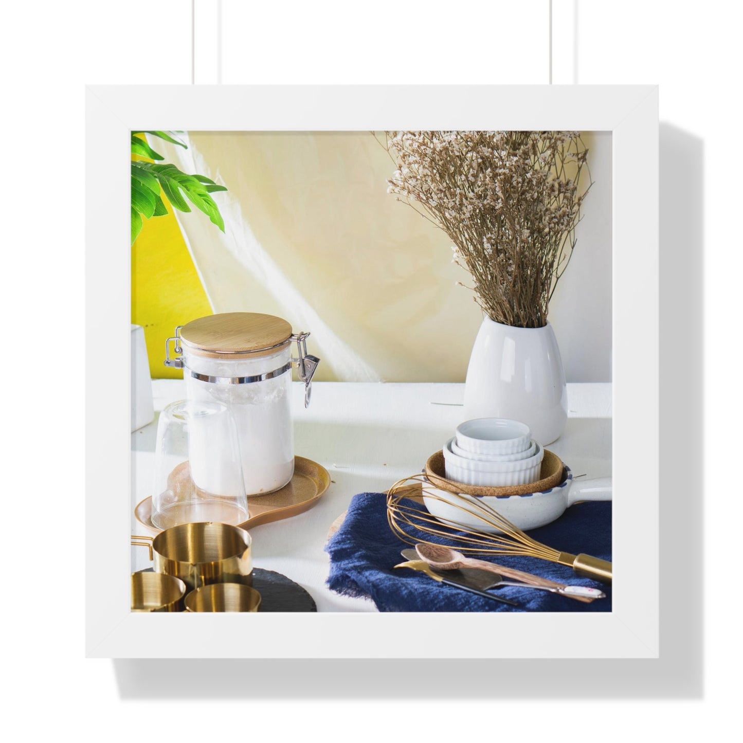 Modern Kitchen Setting Framed Vertical Poster