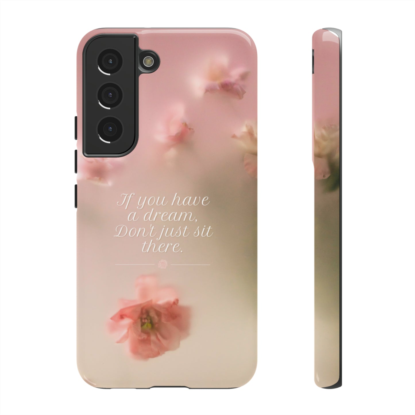 Pink Misty Flowers, Phone Case, Samsung Galaxy, iPhone 15, 14, 13 pro max case, iPhone Tough Phone Case, Popular Phone Cover, Everyday Phone Cases, Tough Case