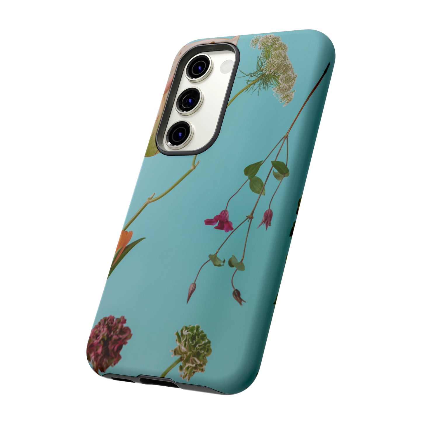 Serene Flowers, Samsung Galaxy, iPhone 15, 14, 13 pro max case, iPhone Tough Phone Case, Popular Phone Cover, Everyday Phone Cases, Tough Case
