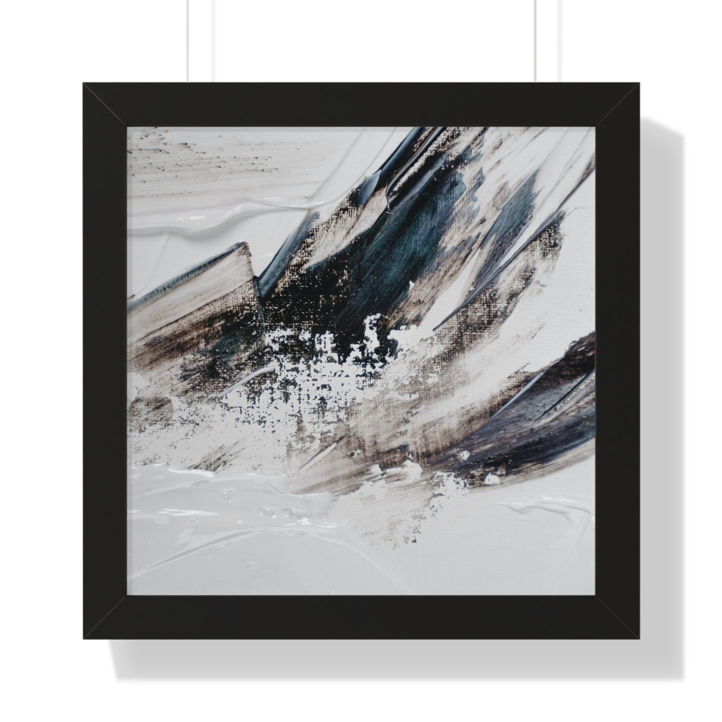 Artic blue, brown & white Abstract Art Framed Vertical Poster