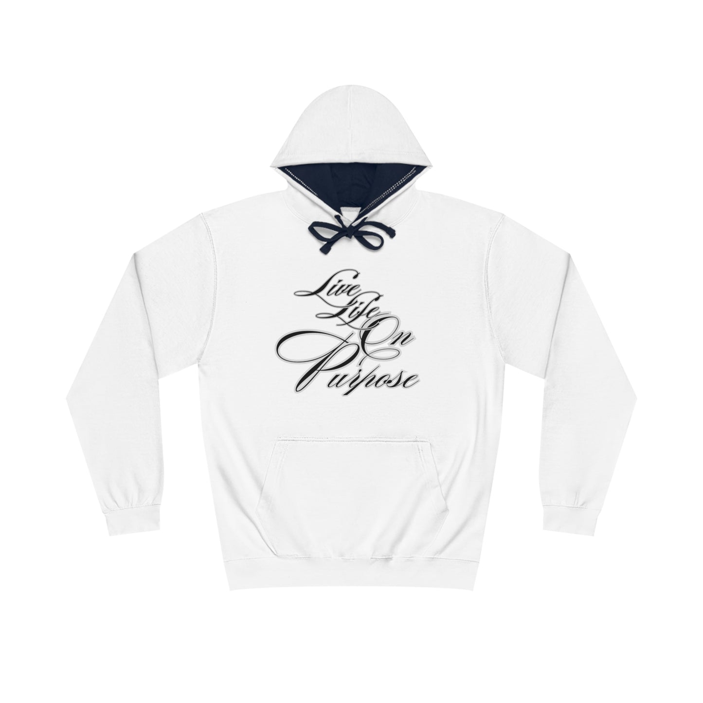 Live Life On Purpose Unisex Varsity Hoodie, Scripture, Gift, Inspirational, Church, Special Occasion, Workout Wear, Fitness