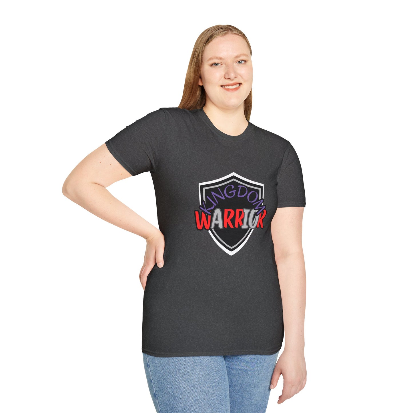 Kingdom Warrior Black Unisex Softstyle T-Shirt, Bible, Church, Inspirational, Commitment,