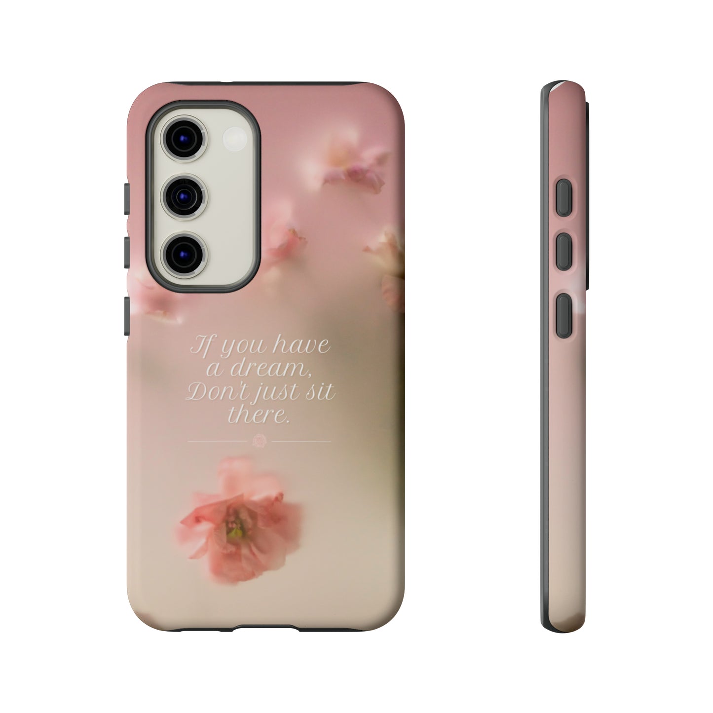 Pink Misty Flowers, Phone Case, Samsung Galaxy, iPhone 15, 14, 13 pro max case, iPhone Tough Phone Case, Popular Phone Cover, Everyday Phone Cases, Tough Case