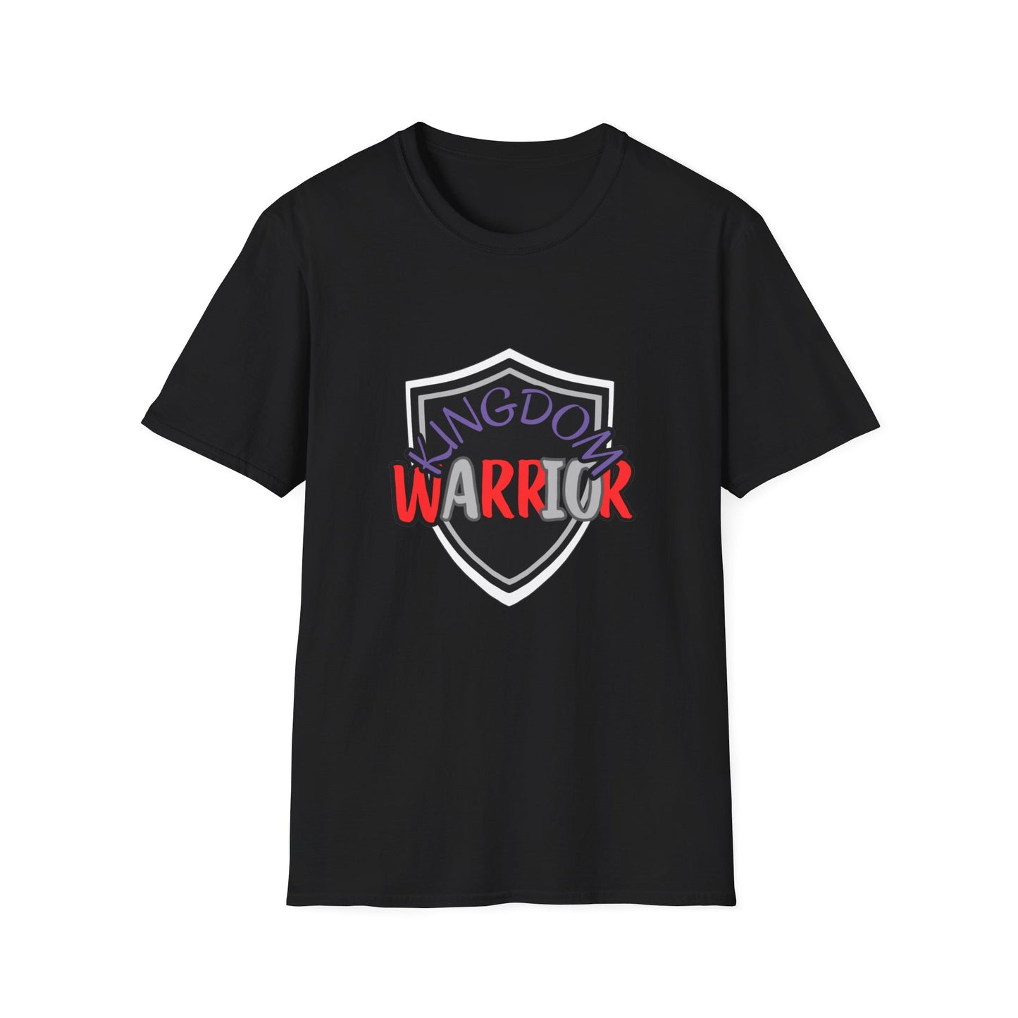 Kingdom Warrior Black Unisex Softstyle T-Shirt, Bible, Church, Inspirational, Commitment,