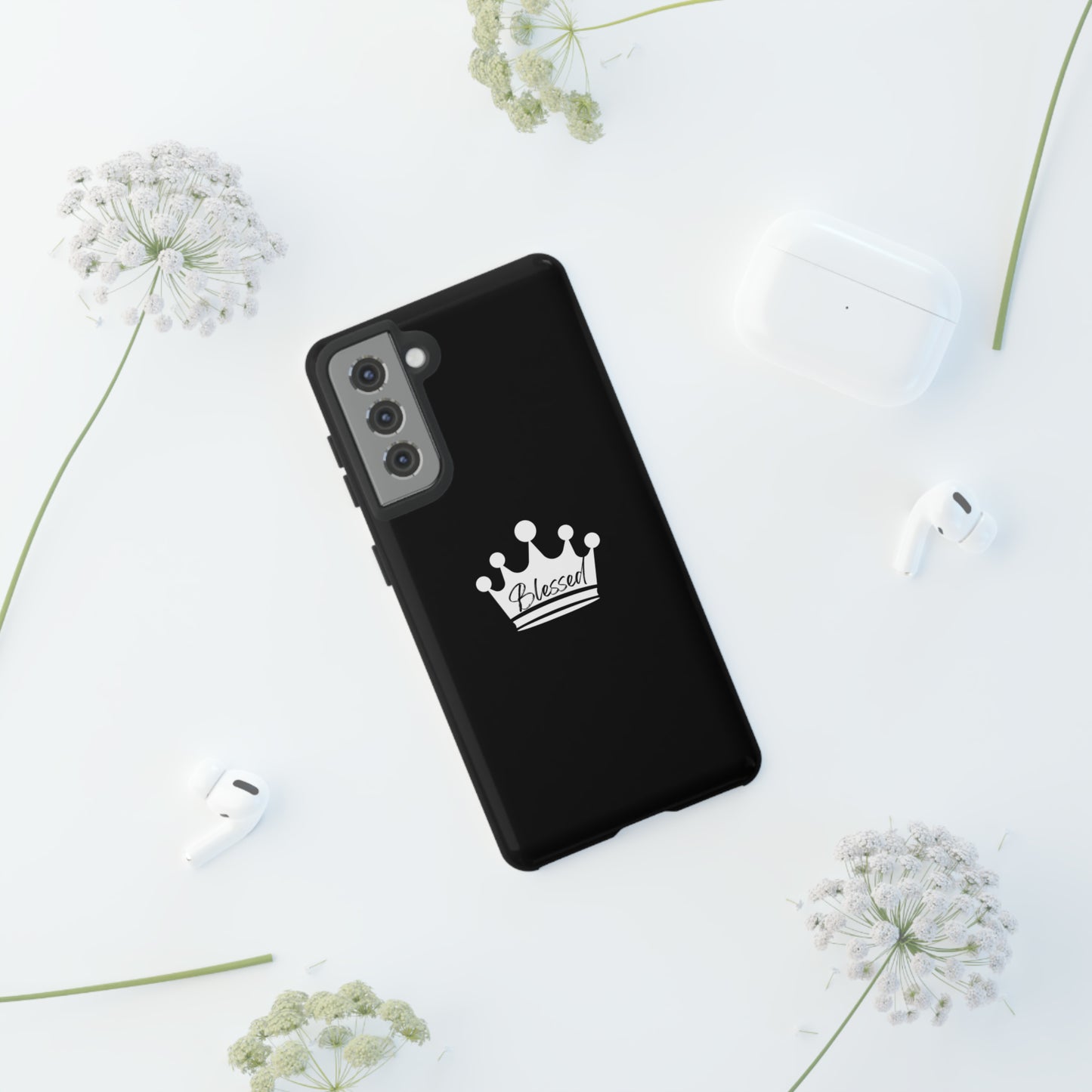 Blessed w/Crown Tough, Samsung, iPhone 15, 14, 13 pro max case, iPhone Tough Phone Case, Popular Phone Cover, Everyday Phone Cases, Tough Case