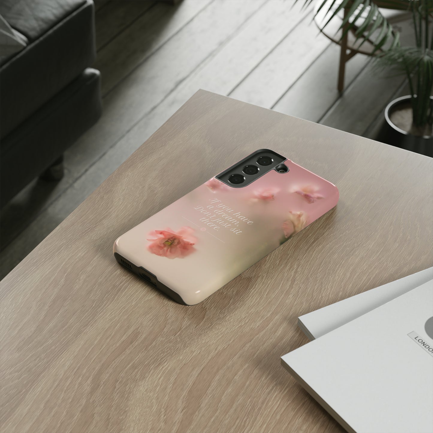 Pink Misty Flowers, Phone Case, Samsung Galaxy, iPhone 15, 14, 13 pro max case, iPhone Tough Phone Case, Popular Phone Cover, Everyday Phone Cases, Tough Case
