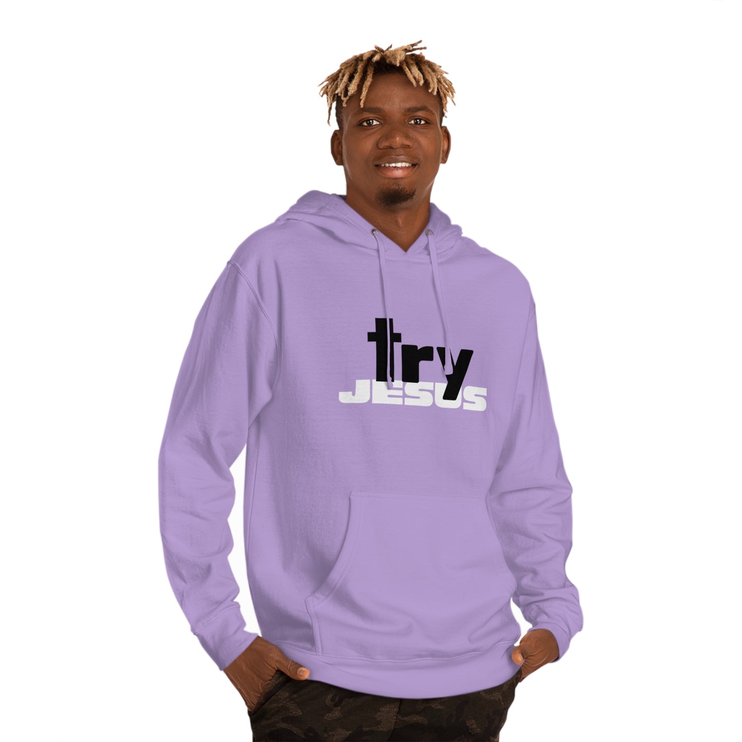 Try Jesus Purple Unisex Hooded Sweatshirt