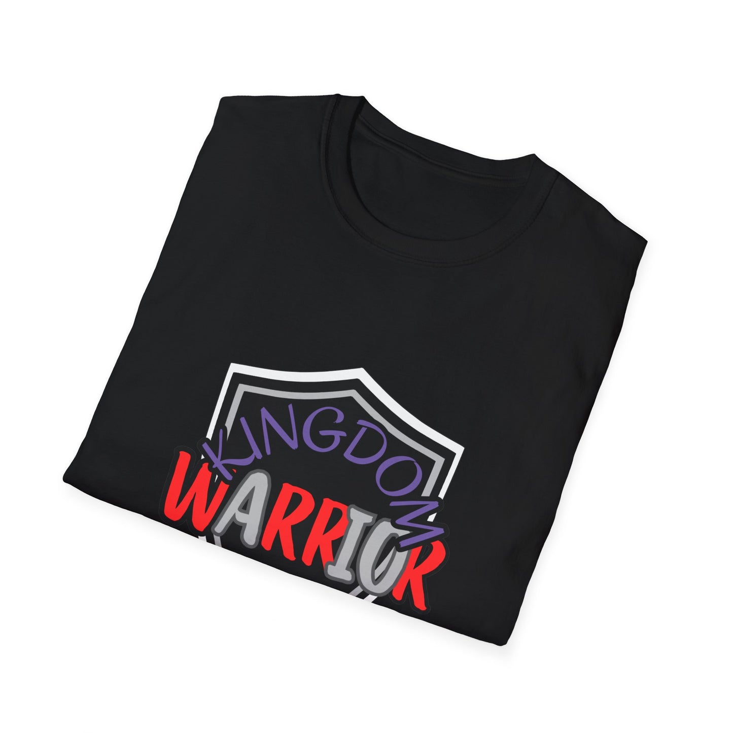 Kingdom Warrior Black Unisex Softstyle T-Shirt, Bible, Church, Inspirational, Commitment,