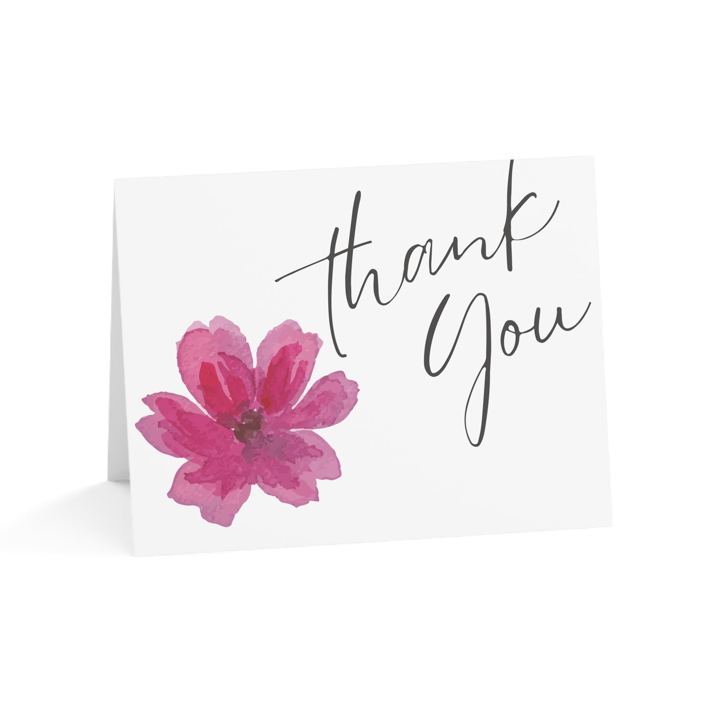 Pink Mauve Thank You Greeting Cards (1, 10, and 30, pcs)