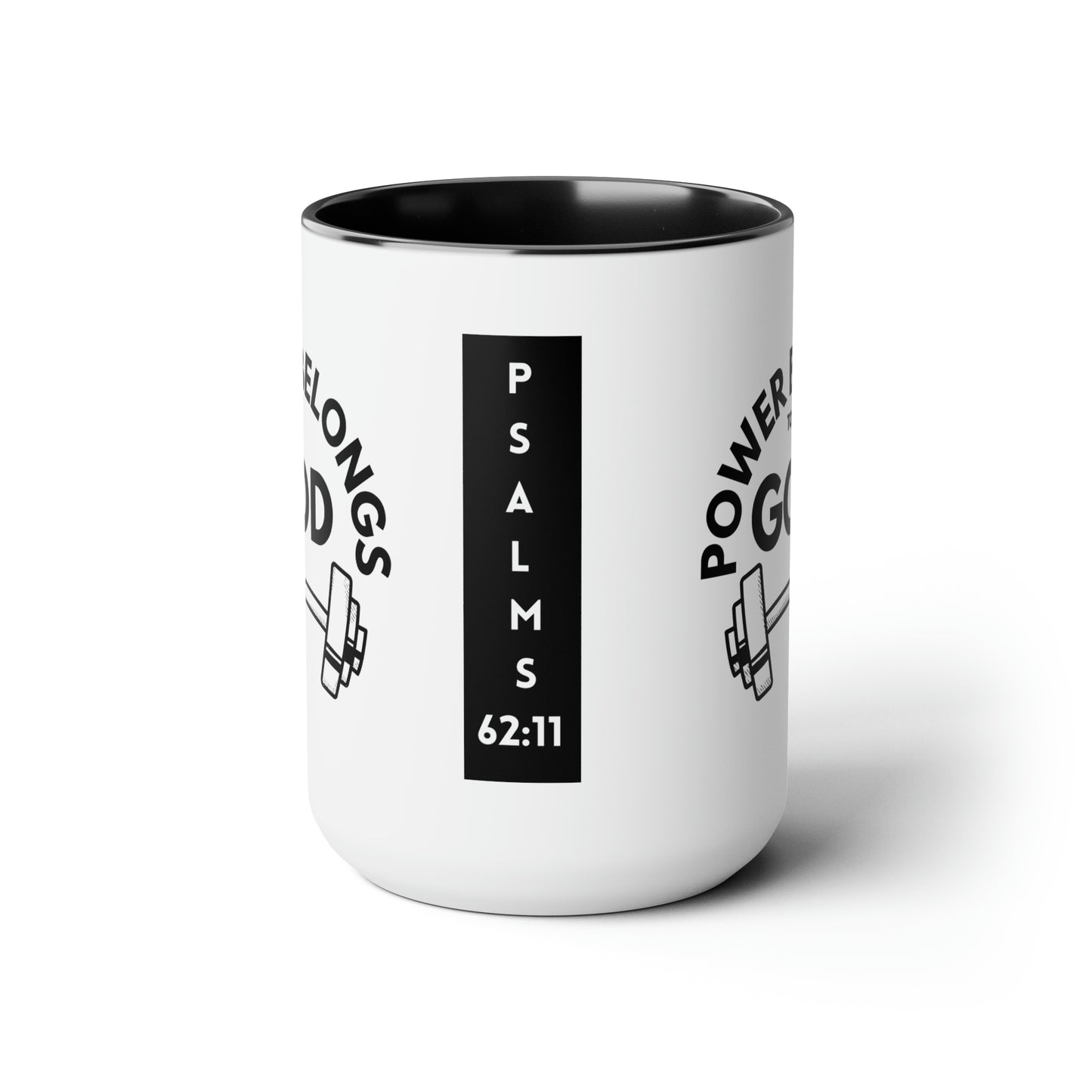 Power Belongs to God Mug, 11oz, Psalms 62:11, Positive, Bible Verse, Inspiration, Gift, Coffee Mug, Christian Mug