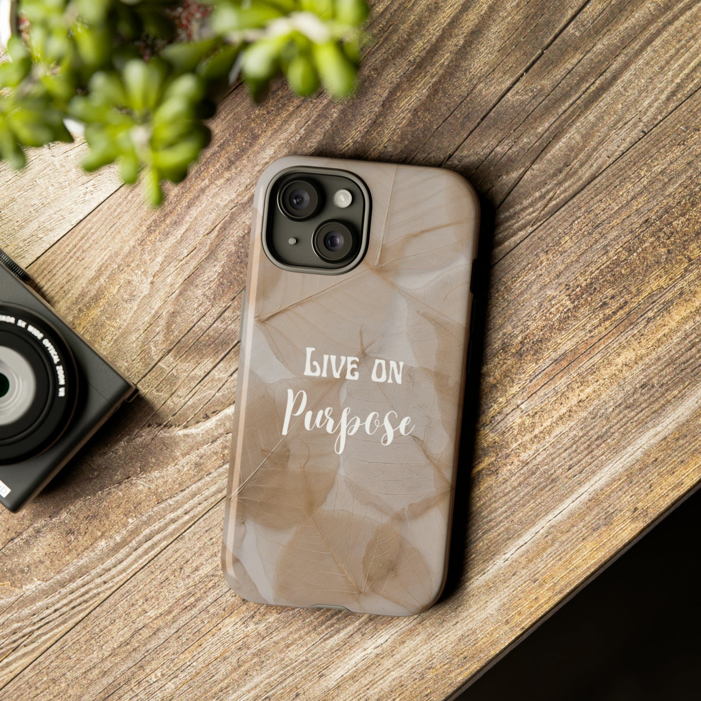 Beige Flowers Live Life On Purpose,, Samsung Galaxy, iPhone 15, 14, 13 pro max case, iPhone Tough Phone Case, Popular Phone Cover, Everyday Phone Cases, Tough Case
