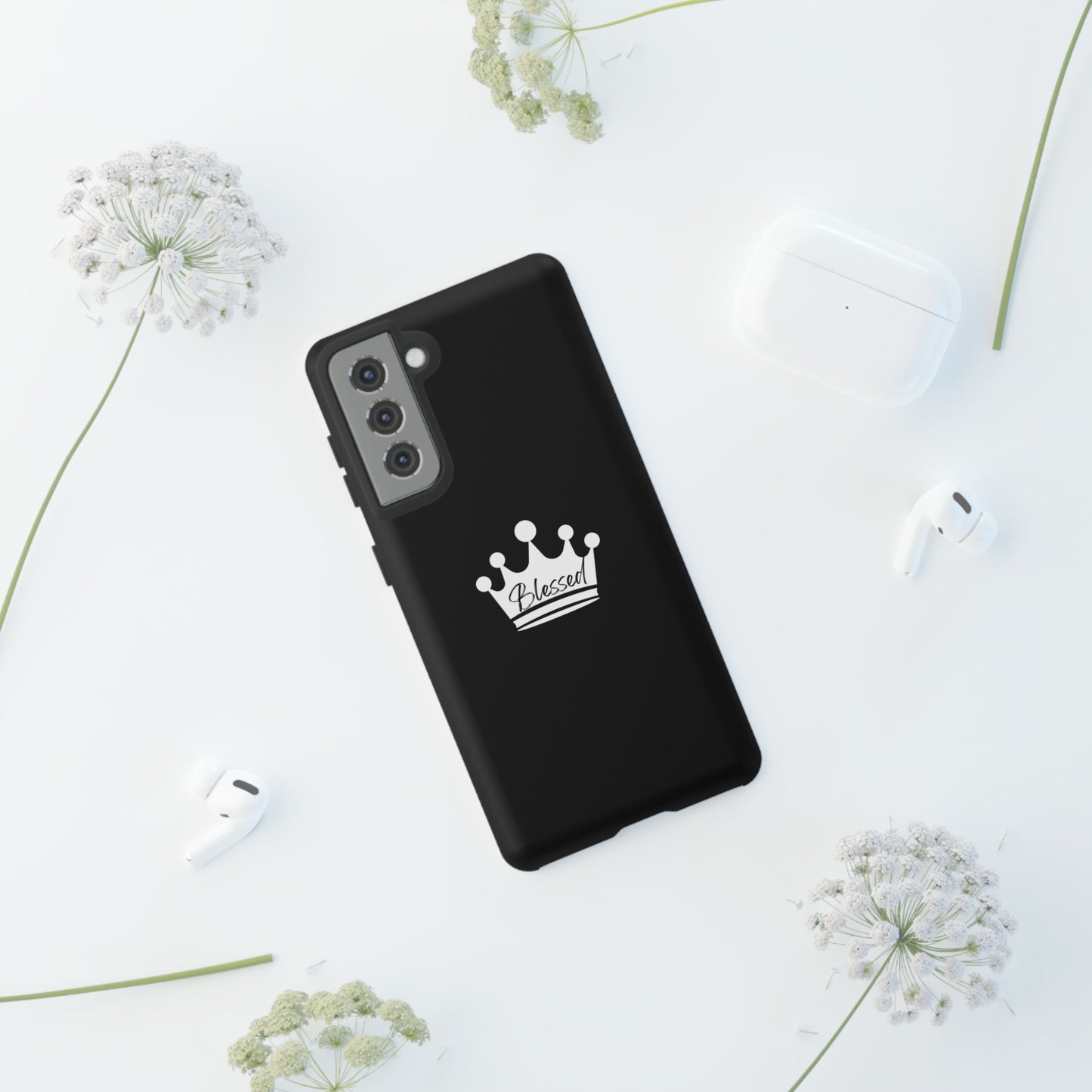 Blessed w/Crown Tough, Samsung, iPhone 15, 14, 13 pro max case, iPhone Tough Phone Case, Popular Phone Cover, Everyday Phone Cases, Tough Case