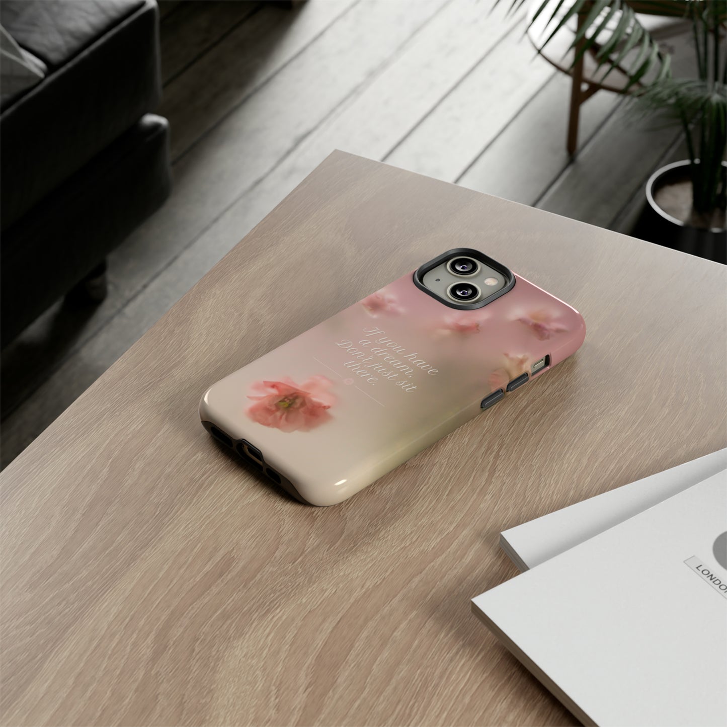Pink Misty Flowers, Phone Case, Samsung Galaxy, iPhone 15, 14, 13 pro max case, iPhone Tough Phone Case, Popular Phone Cover, Everyday Phone Cases, Tough Case