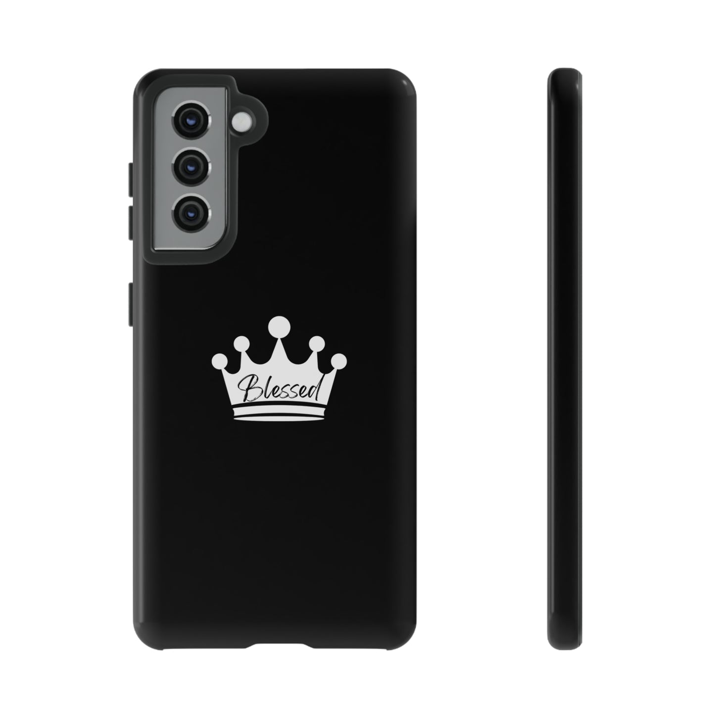 Blessed w/Crown Tough, Samsung, iPhone 15, 14, 13 pro max case, iPhone Tough Phone Case, Popular Phone Cover, Everyday Phone Cases, Tough Case