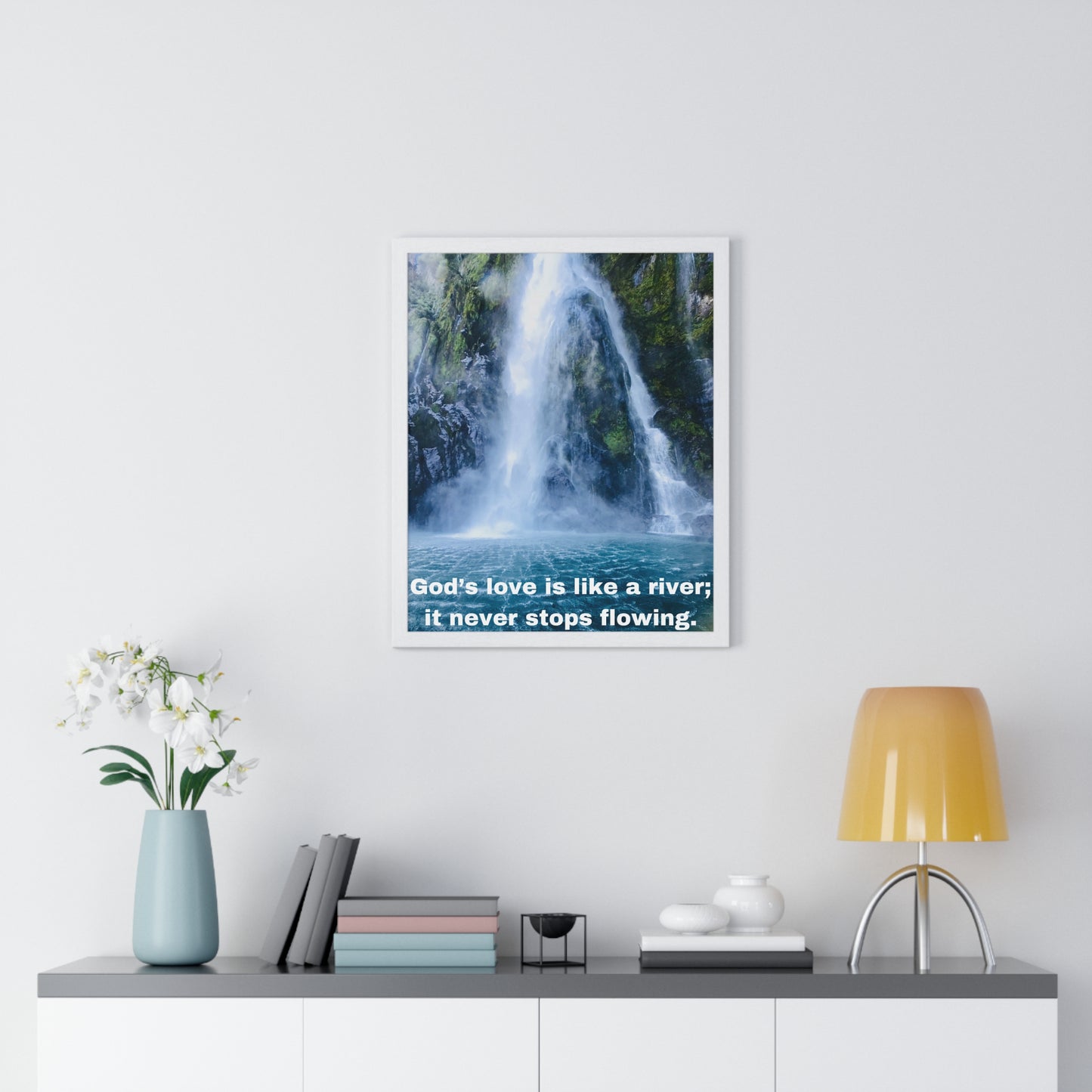 God's love is like a river....Vertical Framed Poster, Inspiration