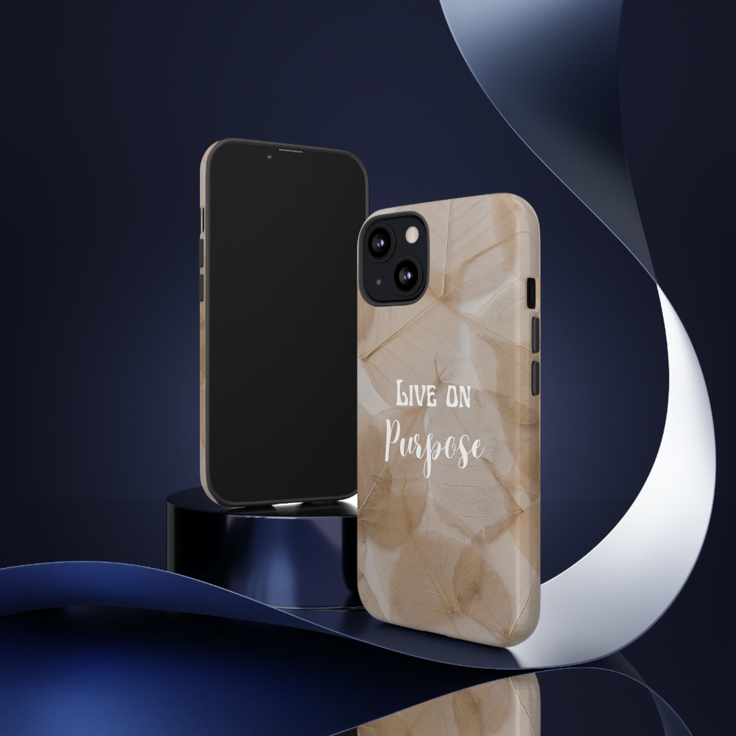 Beige Flowers Live Life On Purpose,, Samsung Galaxy, iPhone 15, 14, 13 pro max case, iPhone Tough Phone Case, Popular Phone Cover, Everyday Phone Cases, Tough Case