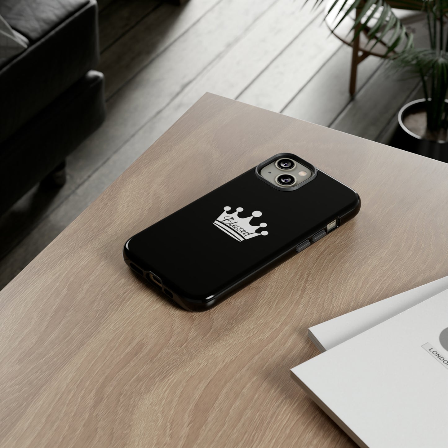 Blessed w/Crown Tough, Samsung, iPhone 15, 14, 13 pro max case, iPhone Tough Phone Case, Popular Phone Cover, Everyday Phone Cases, Tough Case