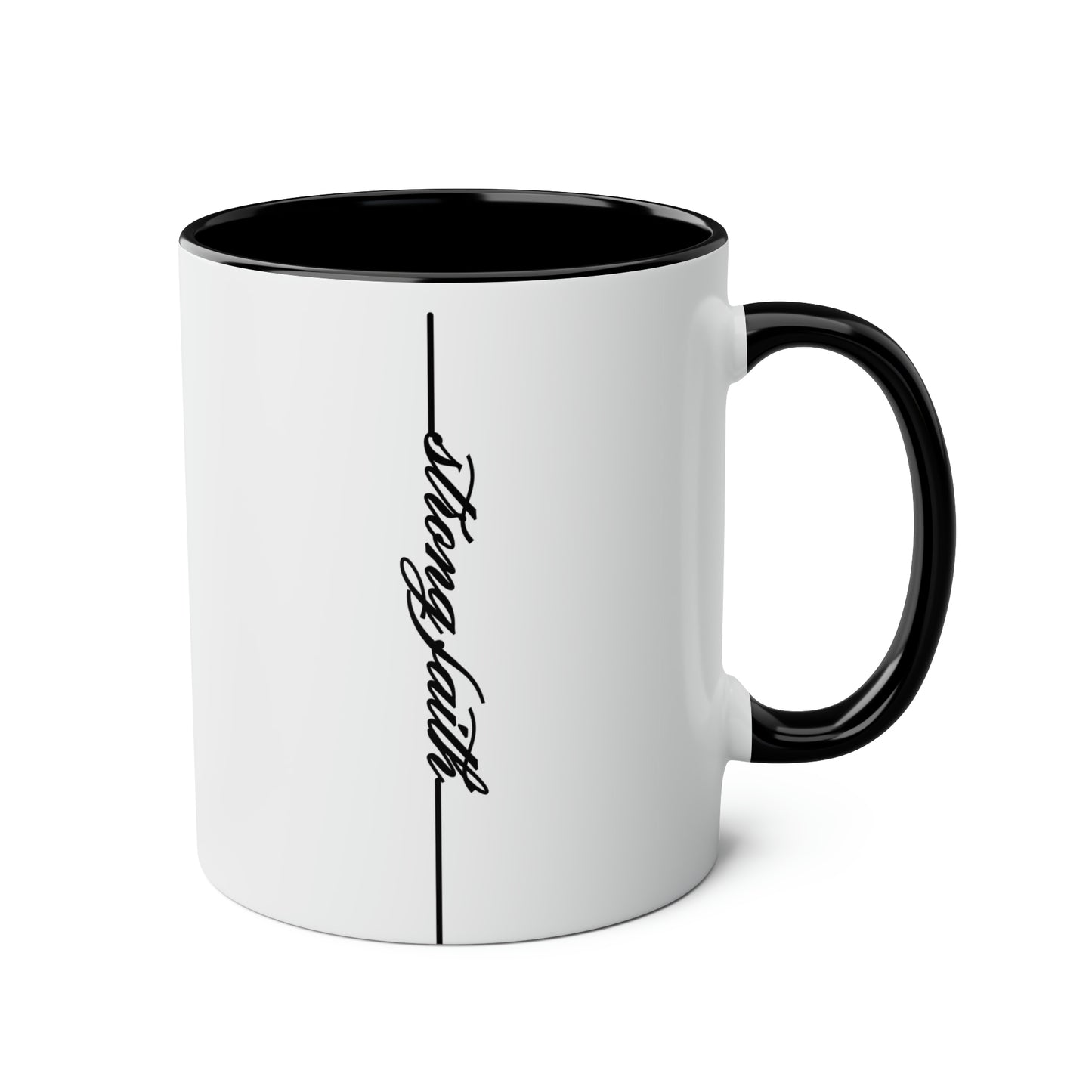 Strong Faith Mug, 11oz, Positive, Bible Verse, Inspiration, Gift, Coffee Mug, Christian Mug, Special Occassion Mug