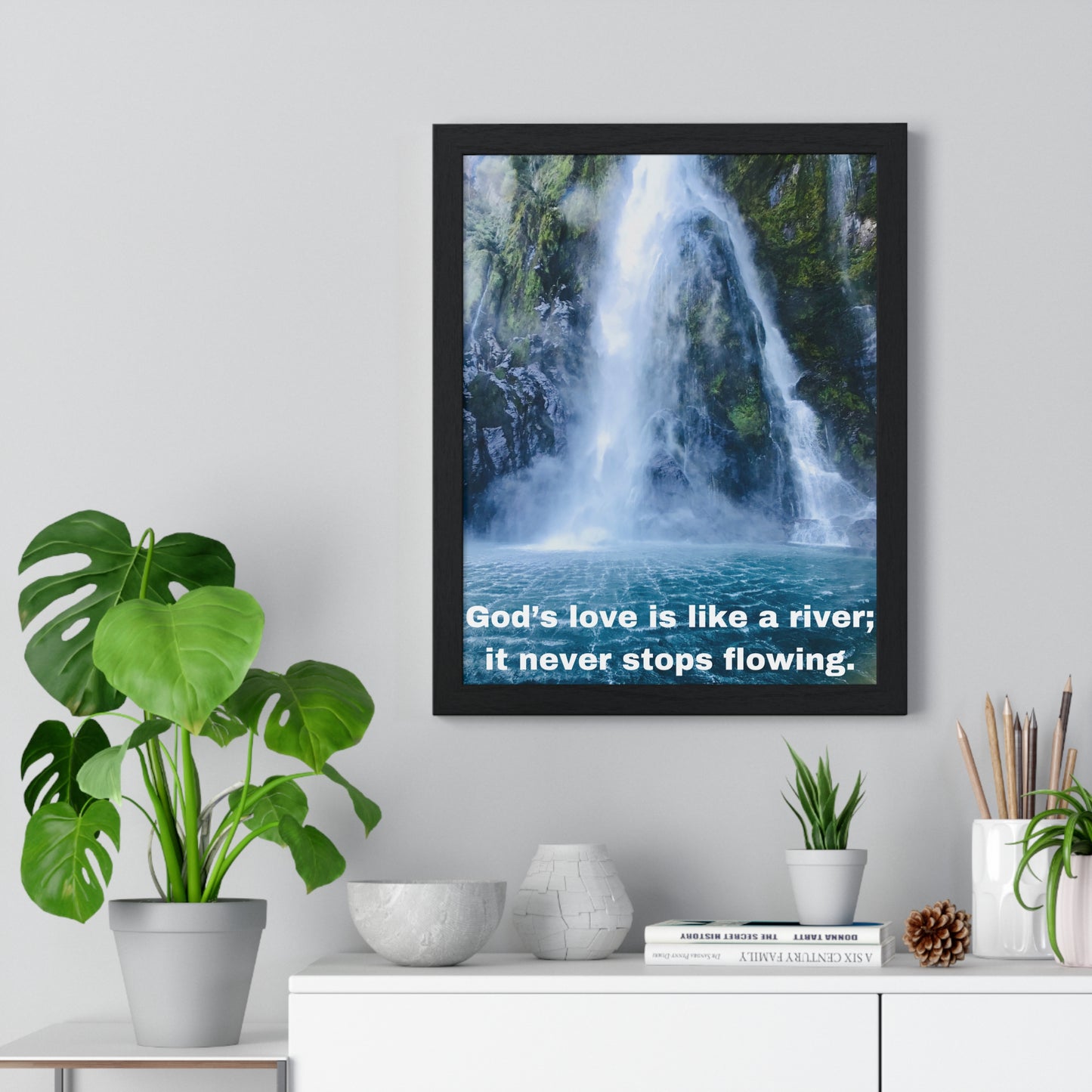God's love is like a river....Vertical Framed Poster, Inspiration