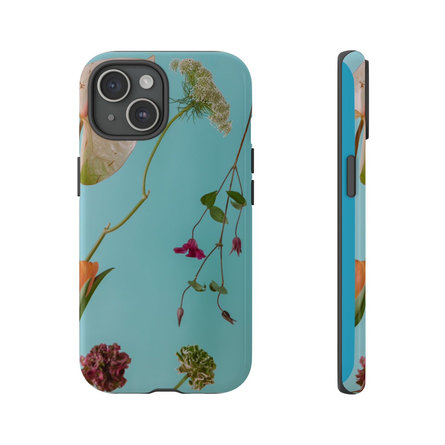 Serene Flowers, Samsung Galaxy, iPhone 15, 14, 13 pro max case, iPhone Tough Phone Case, Popular Phone Cover, Everyday Phone Cases, Tough Case