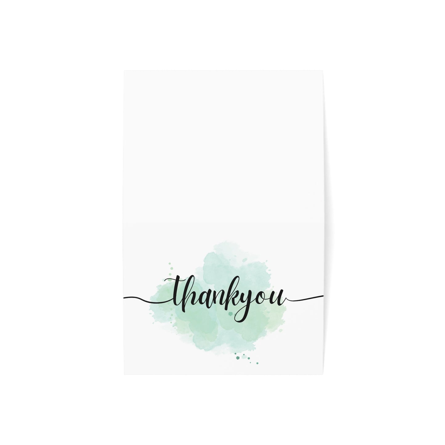 Blue Water Color Thank You Greeting Cards (1, 10, 30 pcs)