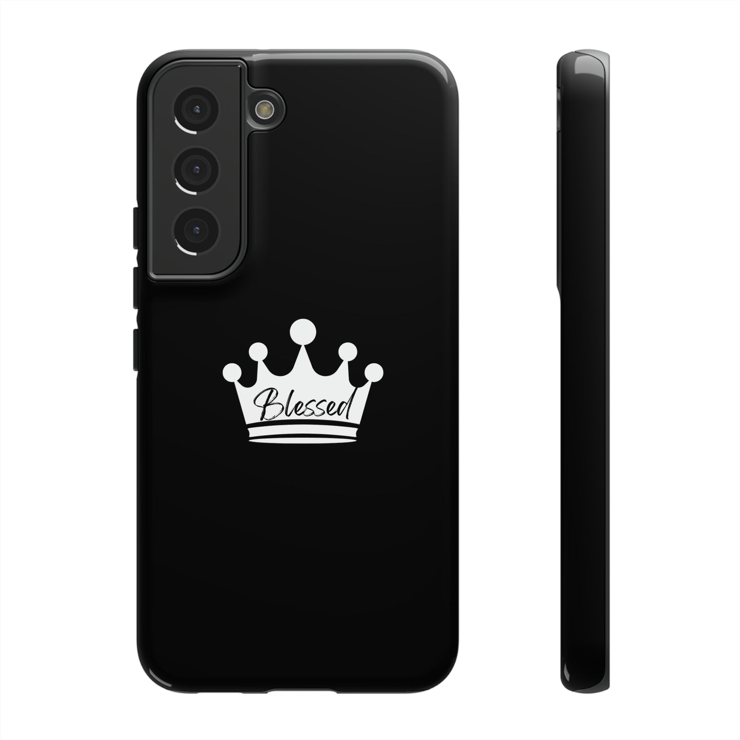 Blessed w/Crown Tough, Samsung, iPhone 15, 14, 13 pro max case, iPhone Tough Phone Case, Popular Phone Cover, Everyday Phone Cases, Tough Case