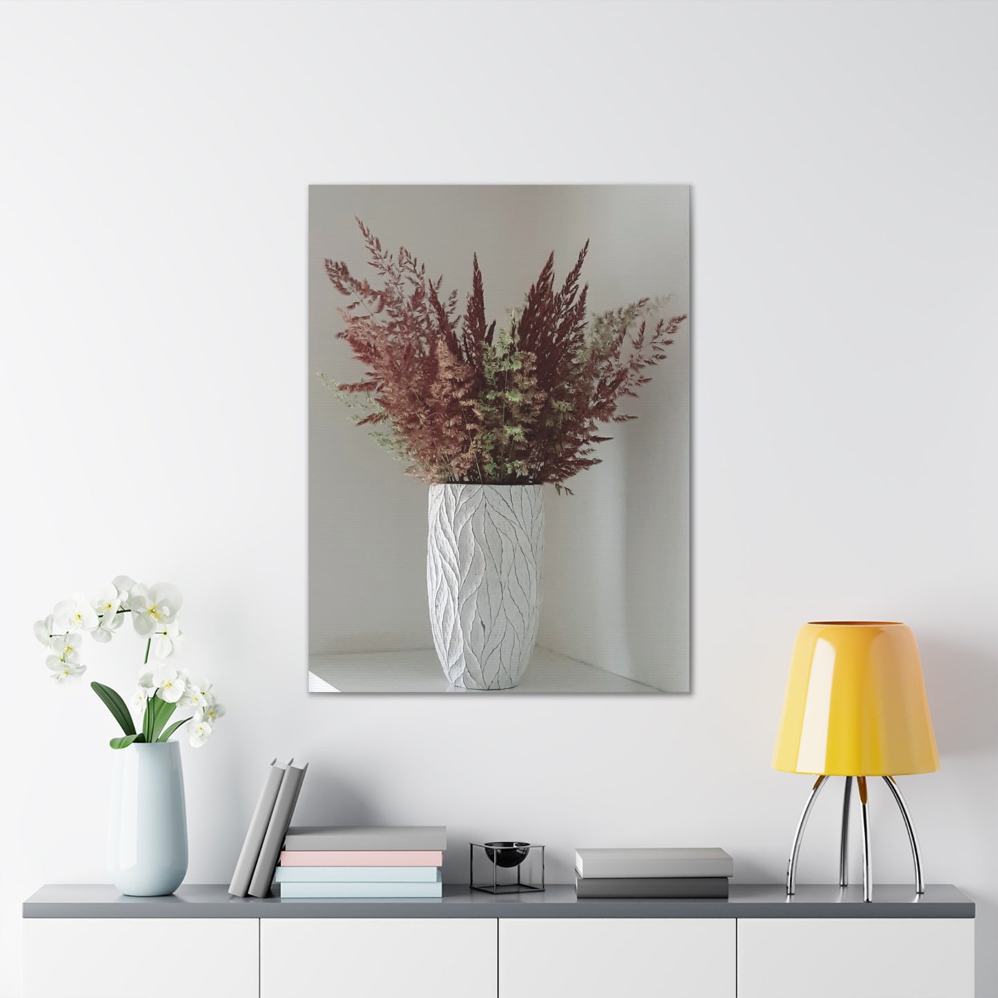 Floral Canvas Stretched, 0.75",Framed Vertical Poster, Canvas Wall Art Set Abstract Floral Botanical Prints Minimalist Modern Art Boho Wall Decor