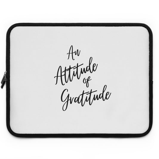 An Attitude Of Grattitude, Christian Laptop Sleeve, Positive, Bible Verse, Inspiration, Gift, Occassion Laptop Sleeve, Work