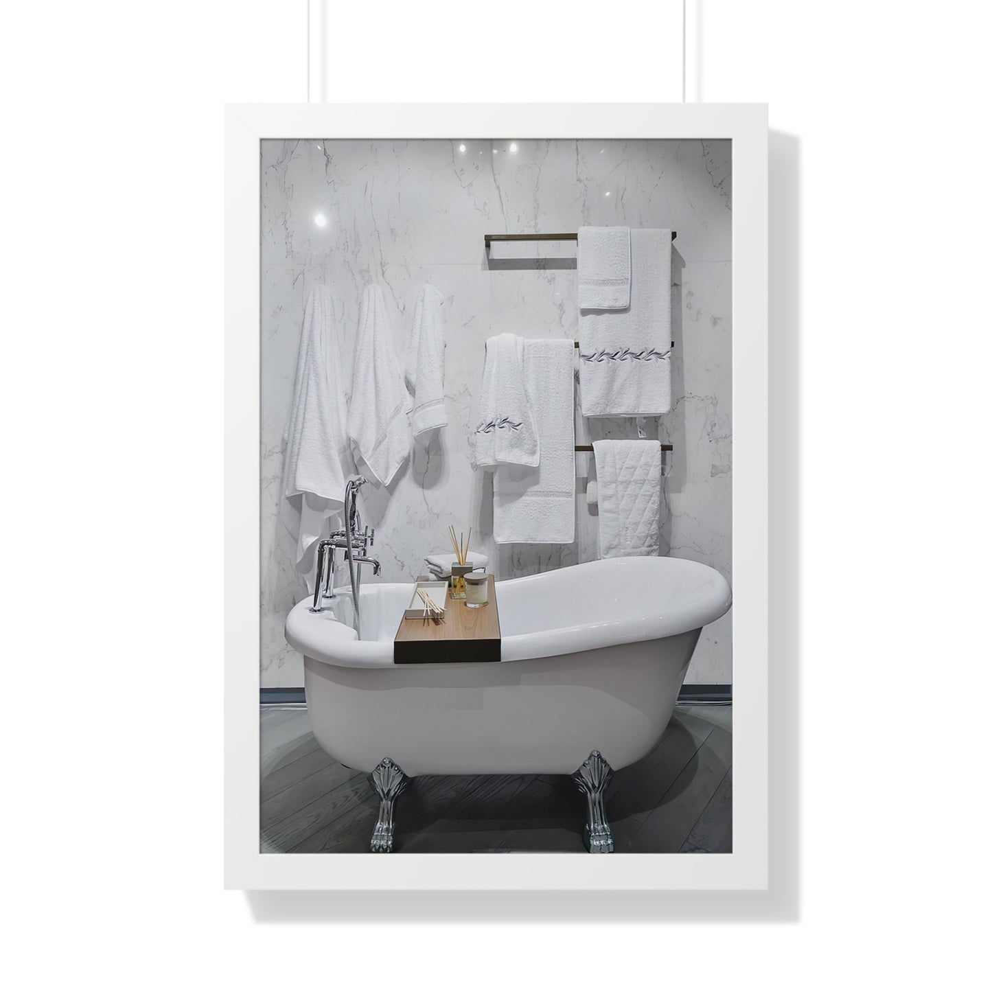 Modern Bathroom Wall Art Framed Vertical Poster