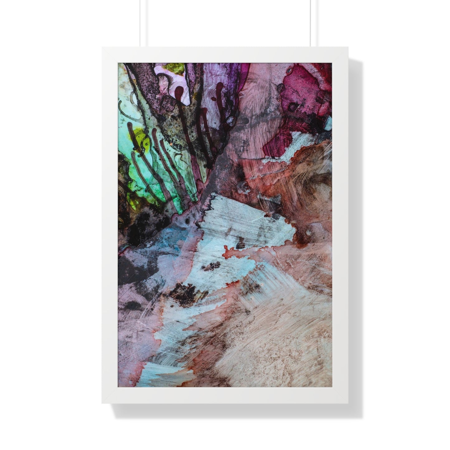 Underwater Seascape Abstract Multi-Colored Art Framed Vertical Poster