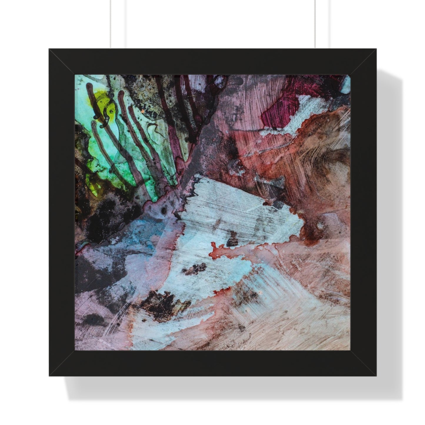 Underwater Seascape Abstract Multi-Colored Art Framed Vertical Poster