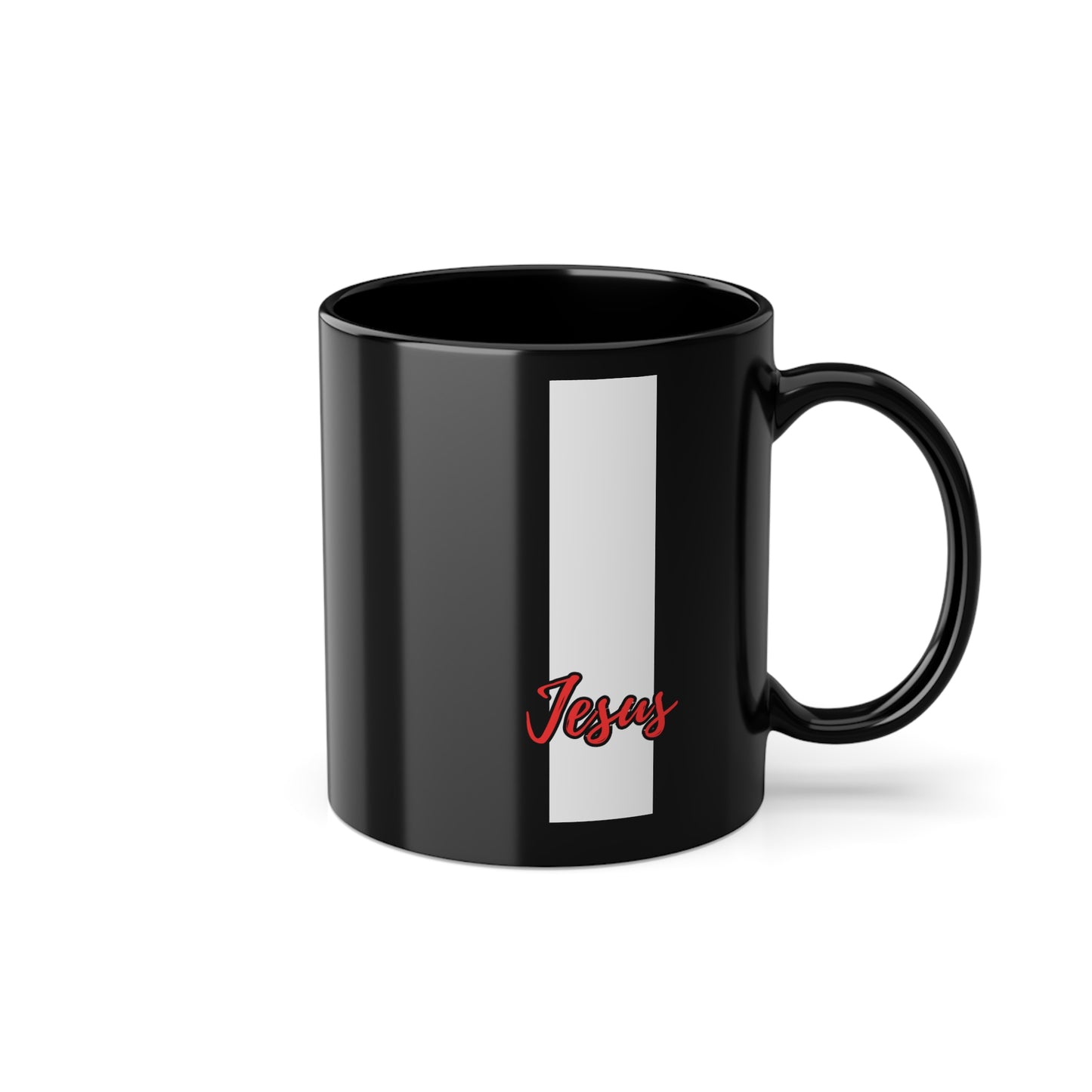 JESUS Racing Stripe Mug, 11oz, Positive, Church, Inspiration, Gift, Coffee Mug, Christian Mug, Special Occassion Mug