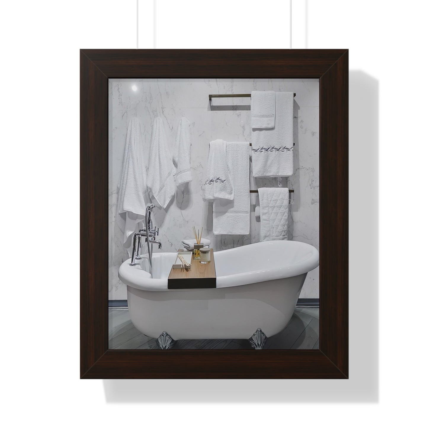 Modern Bathroom Wall Art Framed Vertical Poster