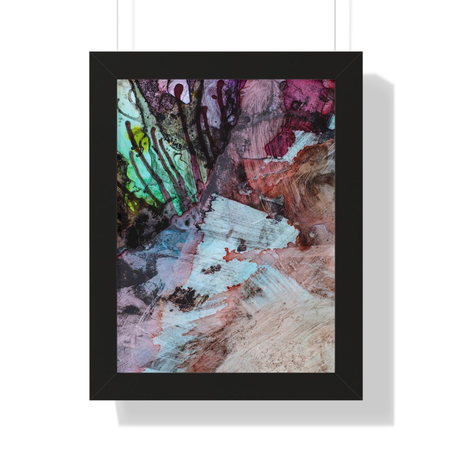 Underwater Seascape Abstract Multi-Colored Art Framed Vertical Poster