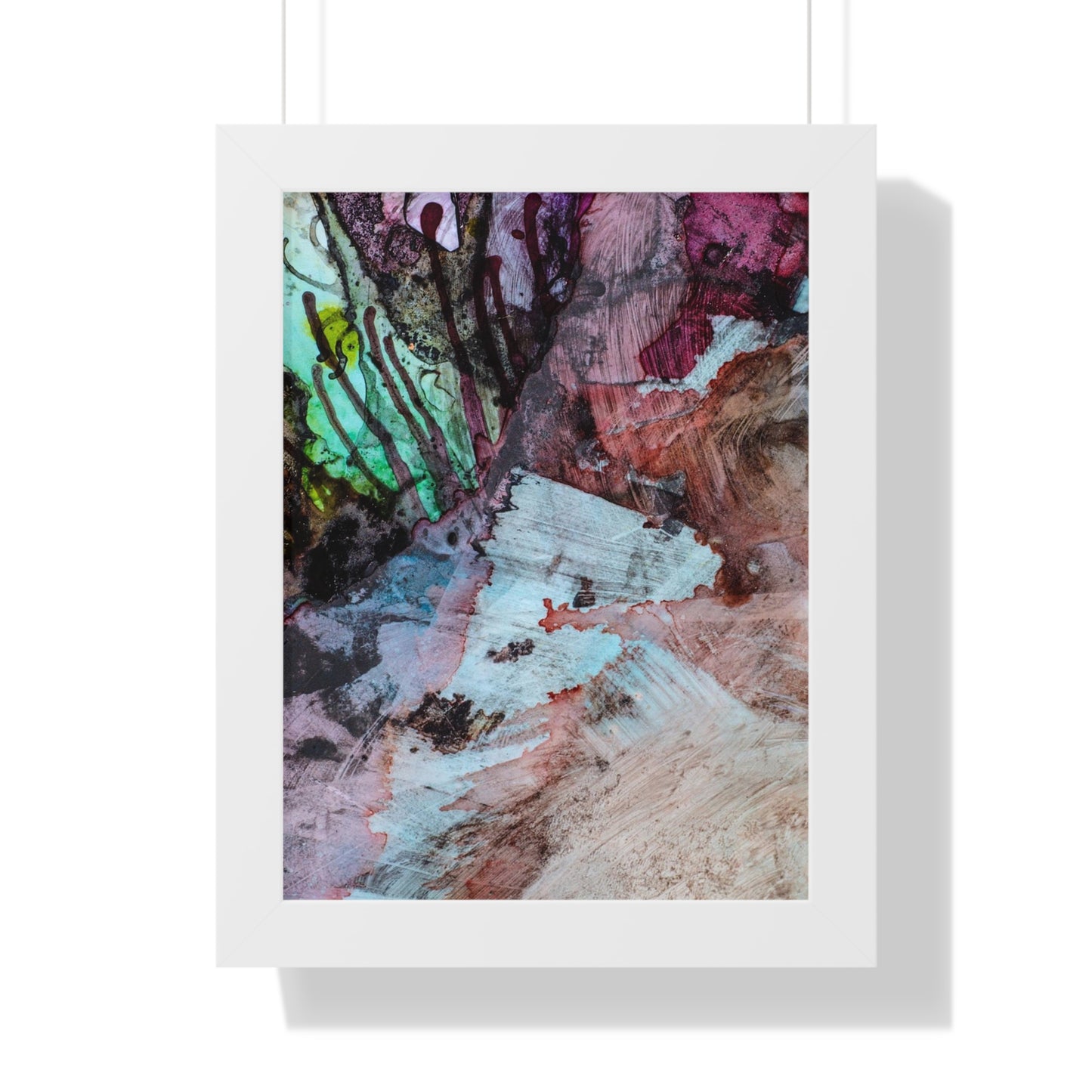 Underwater Seascape Abstract Multi-Colored Art Framed Vertical Poster