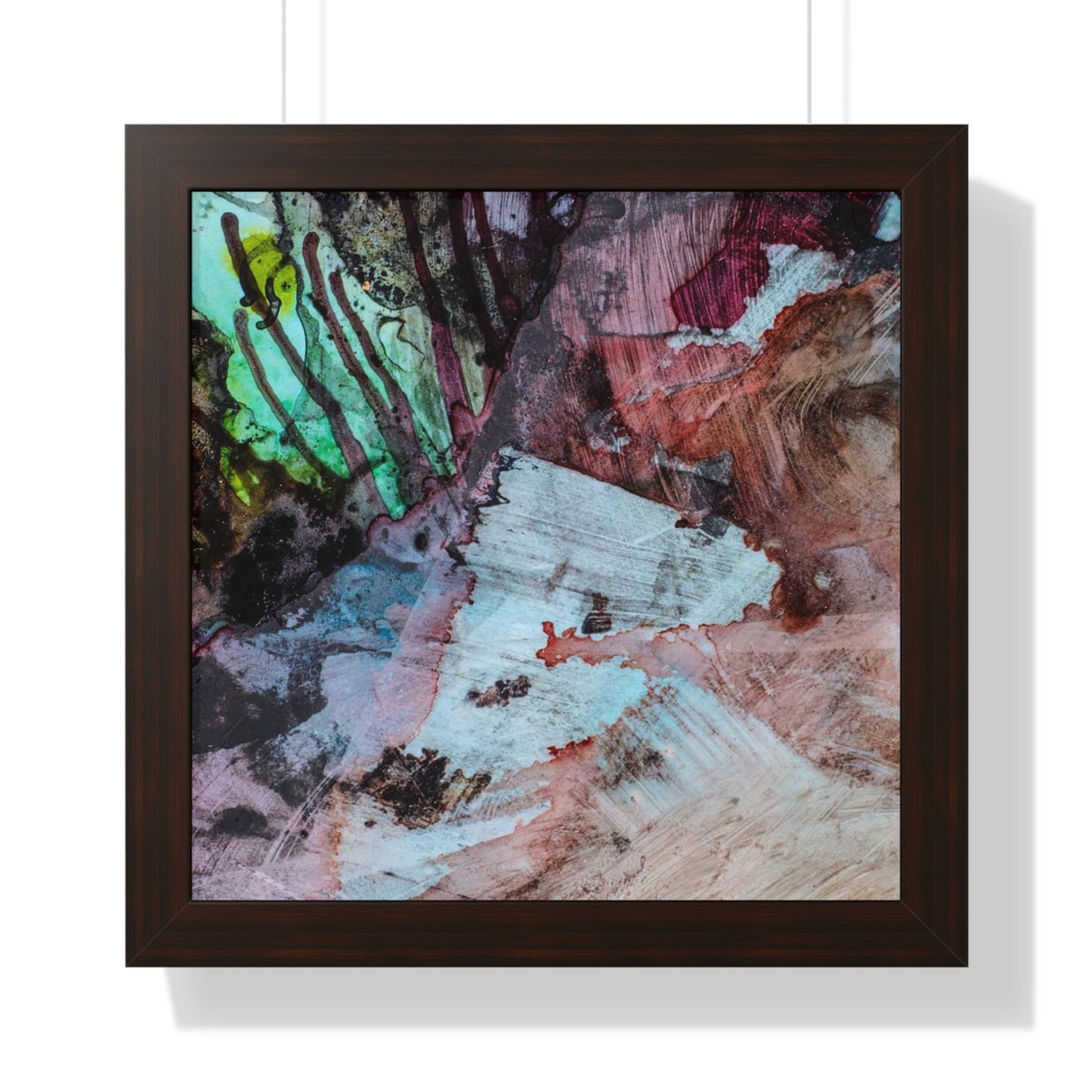 Underwater Seascape Abstract Multi-Colored Art Framed Vertical Poster