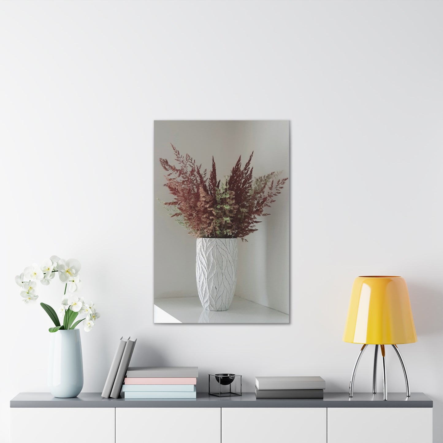 Floral Canvas Stretched, 0.75",Framed Vertical Poster, Canvas Wall Art Set Abstract Floral Botanical Prints Minimalist Modern Art Boho Wall Decor