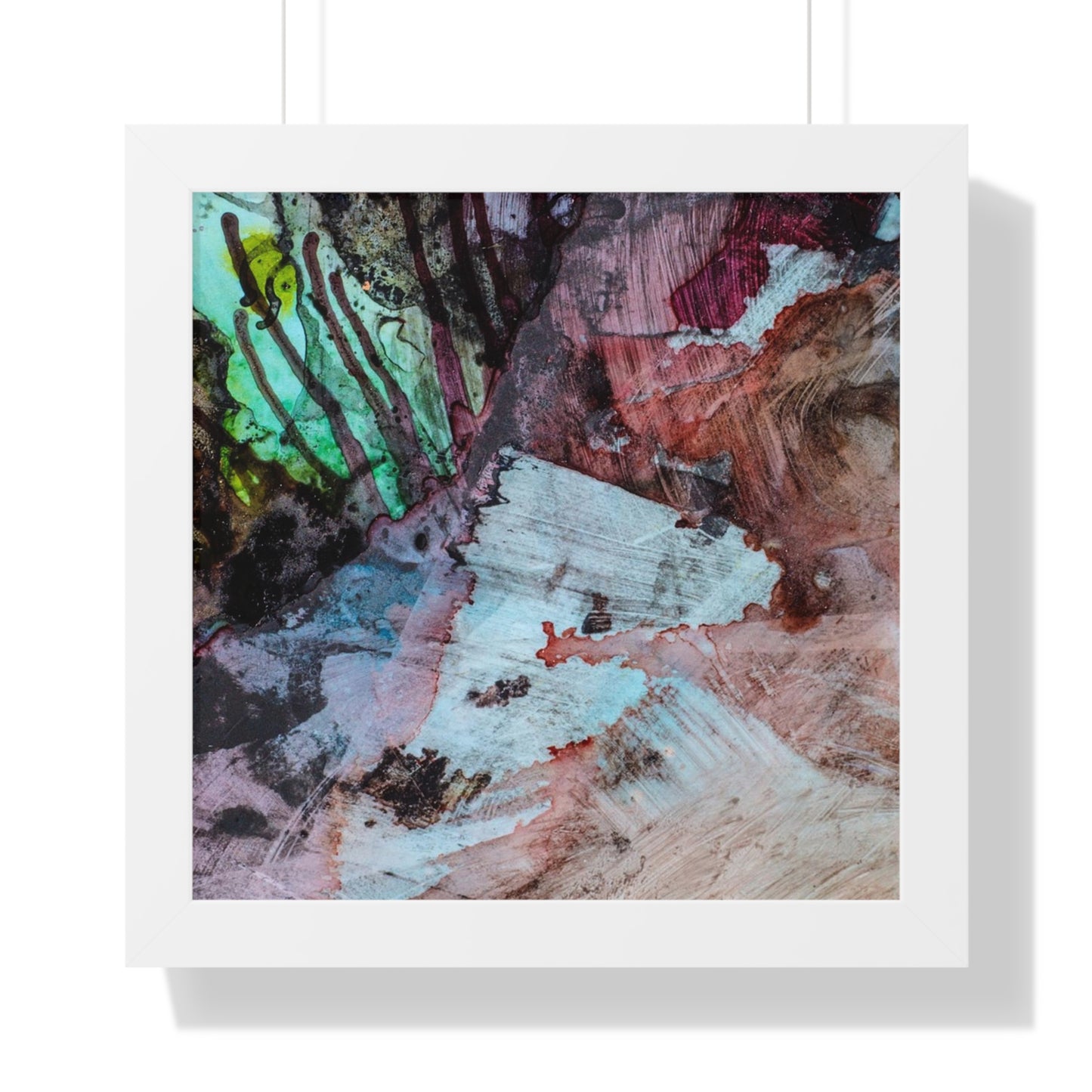 Underwater Seascape Abstract Multi-Colored Art Framed Vertical Poster