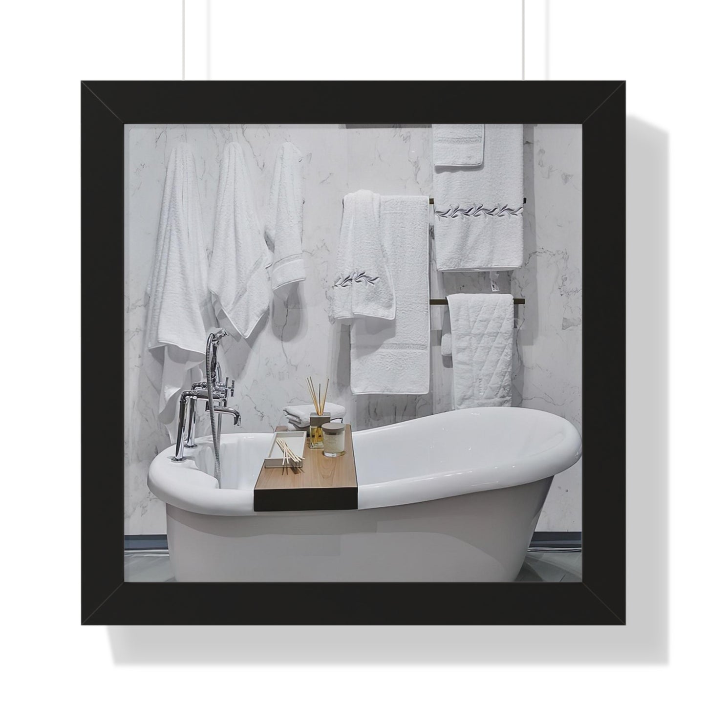 Modern Bathroom Wall Art Framed Vertical Poster