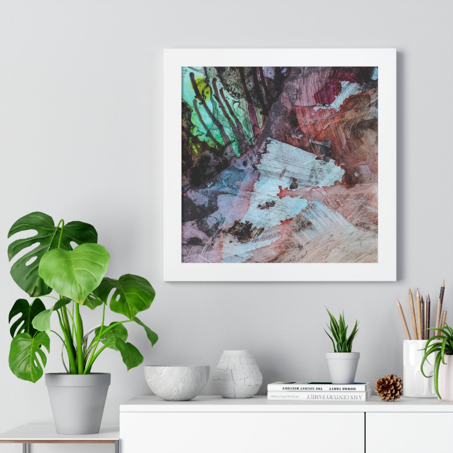 Underwater Seascape Abstract Multi-Colored Art Framed Vertical Poster