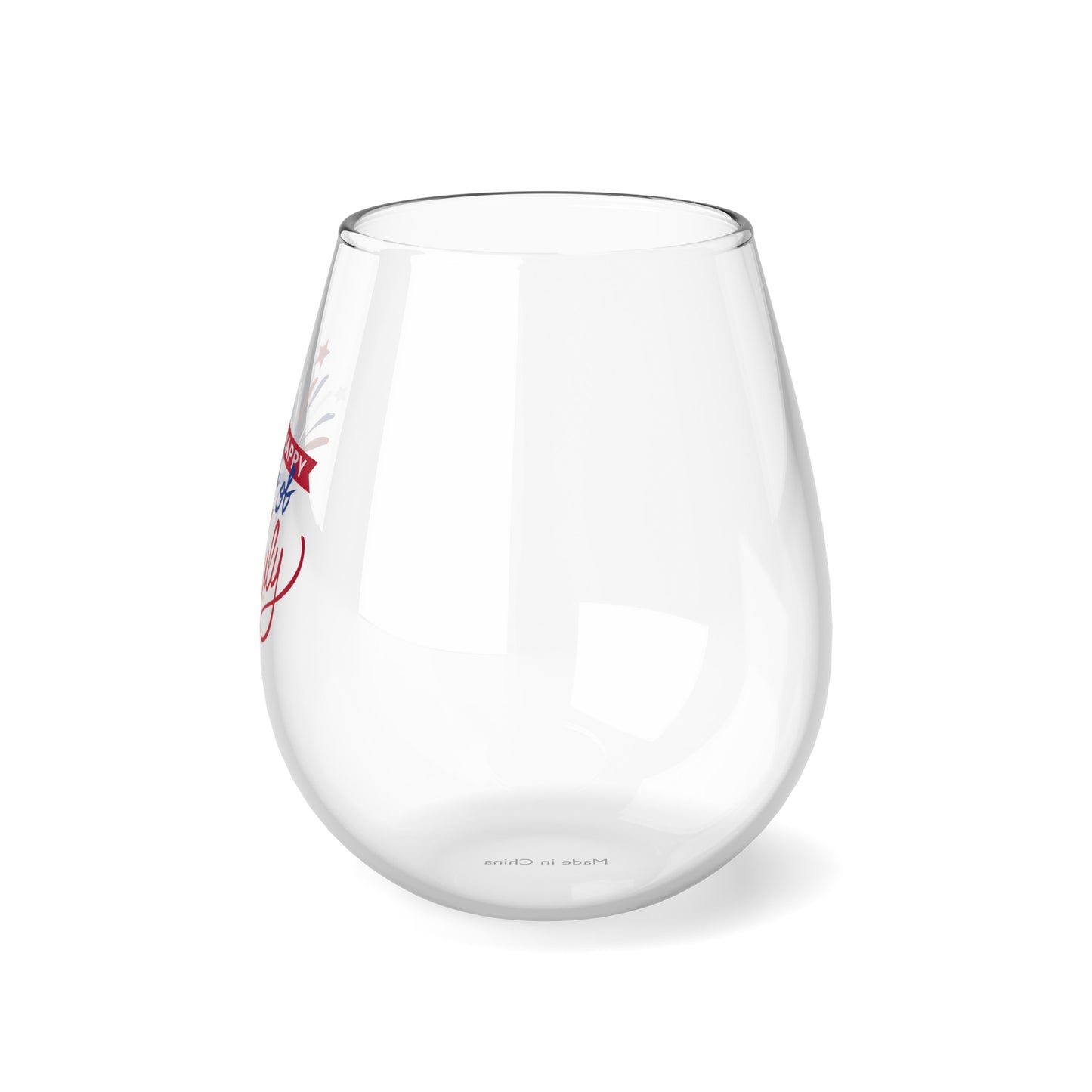 Happy 4th of July Stemless Wine Glass, 11.75oz